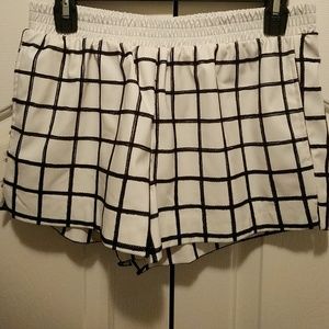 Black and White pleather shorts